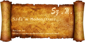 Szám Modesztusz névjegykártya